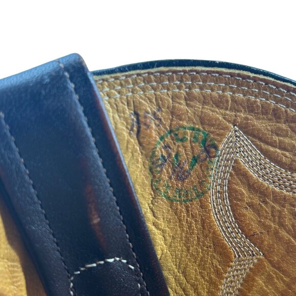 Vintage Nocona Cowboy Boots Ostrich Embossed Leather Brown Mens 10.5D Western - Picture 13 of 14